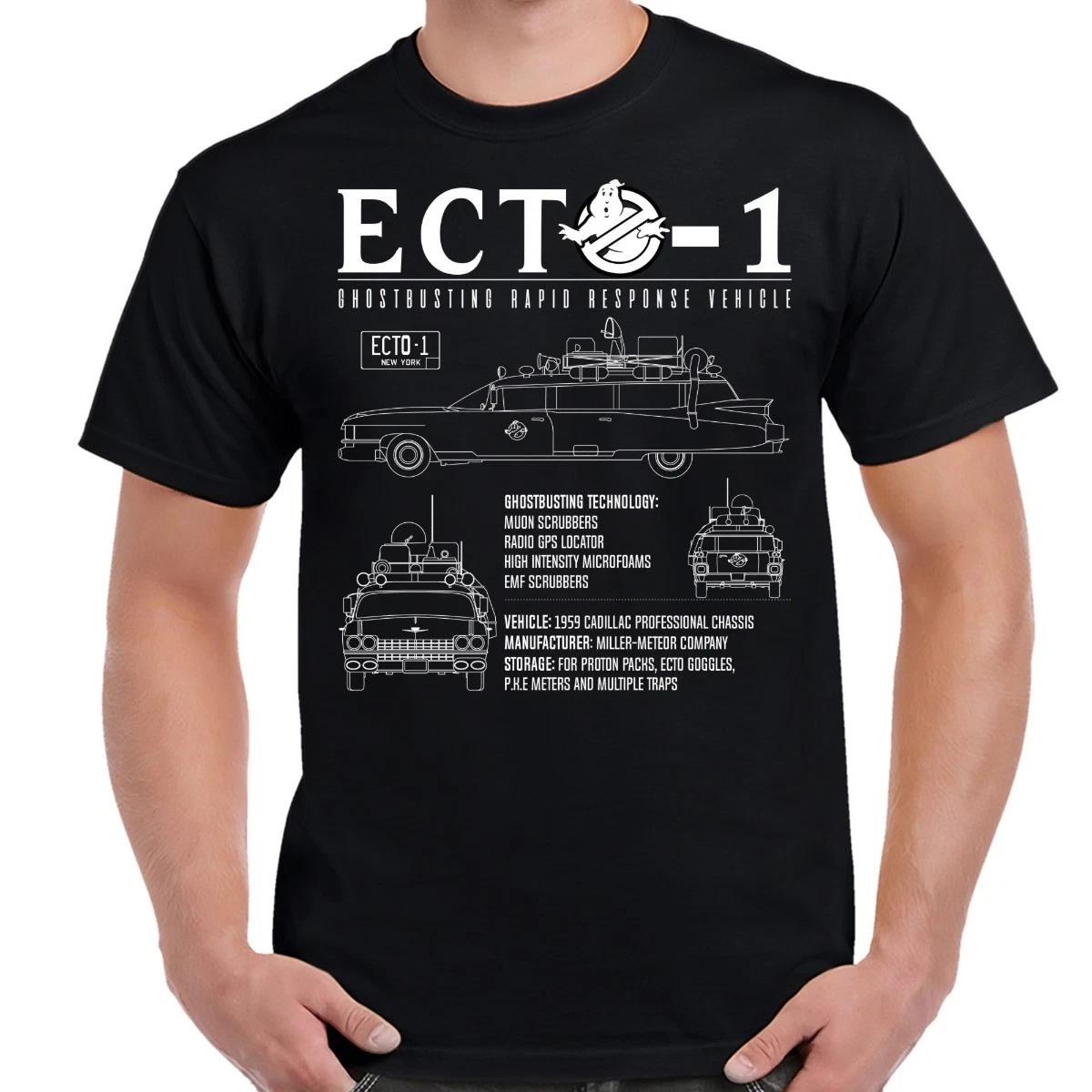 Ecto-1 White Schematic Blueprint Shirt M