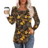 Long Sleeve Shirts For Women Tops Dressy Casual Blouses Pleated Scooped Neck Tunic Tops