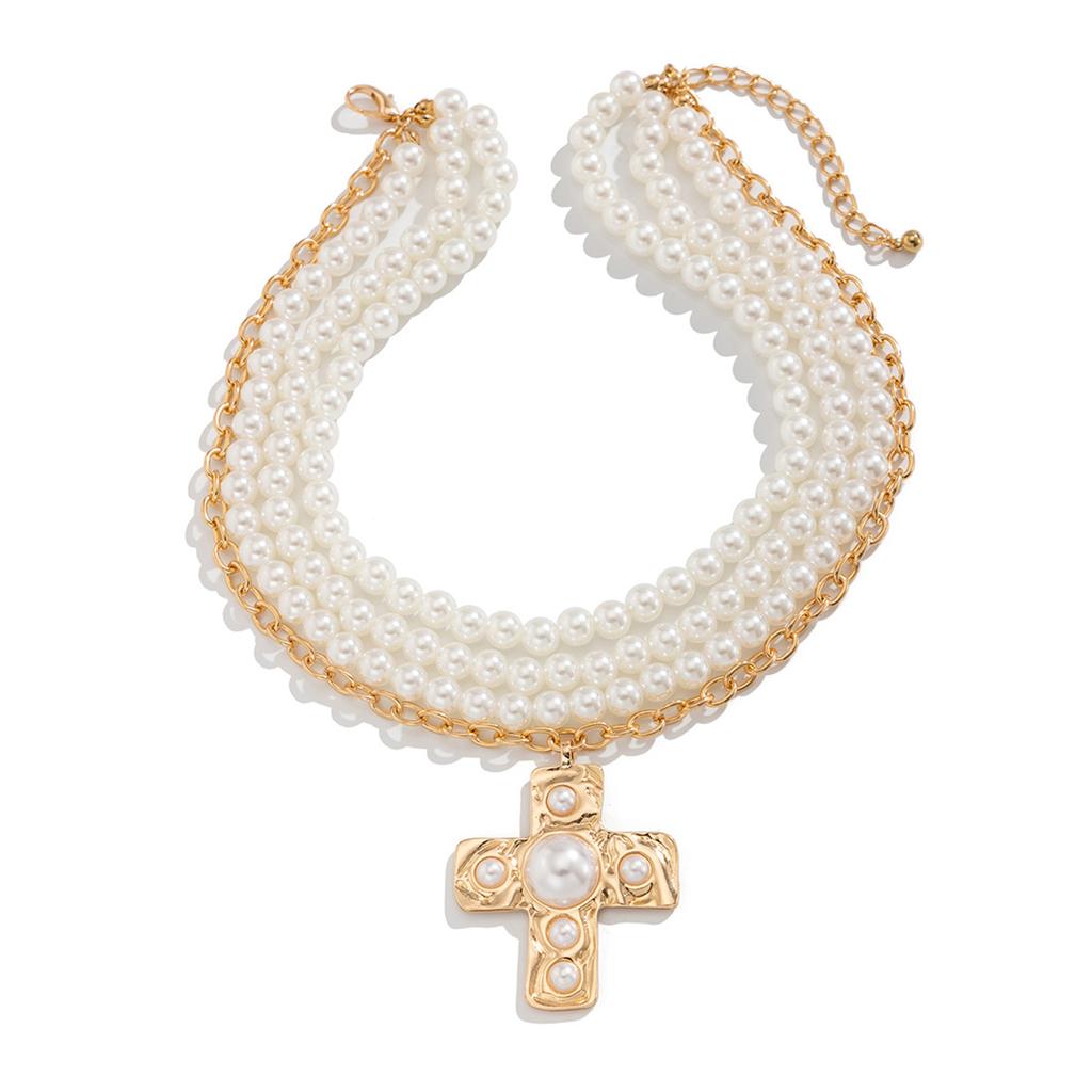 Stylowy Naszyjnik z Krzyżem Regulowana Długość Łańcuszek do Obojczyka Akcesoria Ręcznie robiona Biżuteria Statement na Imprezę