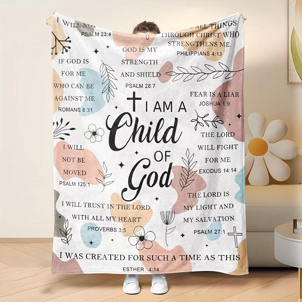 Coperta I Am A Child of God Ispirazionale Morbida Flanella Regali per Donne Regali Coperta Cristiana Incoraggiante per Momenti di Devozione