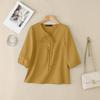 ZANZEA Women Casual Round Neck Solid Color 3/4 Sleeve Summer Blouse