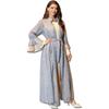 AB318 Ruffled Sleeve Evening Abaya Dress for Muslim Women