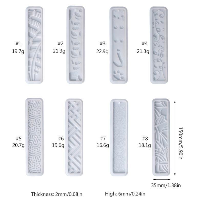 Rectangle Silicone Bookmark Mold DIY Bookmark Mould Making Epoxy Resin Jewelry DIY Craft Silicone Mold 150x35mm
