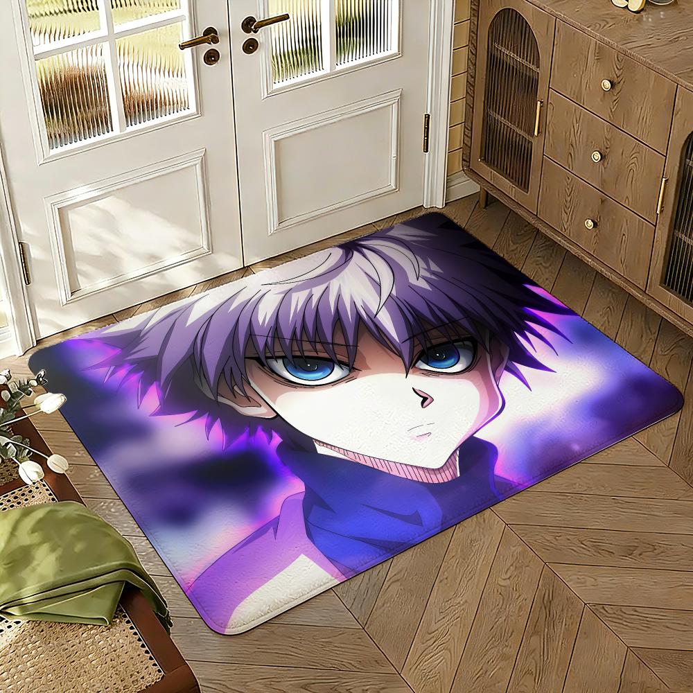 Killua Zoldyck Floor Mat Soft Thickened Absorbent Non-Slip Bedroom Living Room Door Mat Home Decor Flannel Rugs