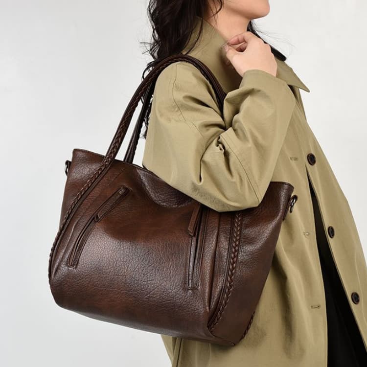 Oil wax pitot bag women's hand shoulder bag