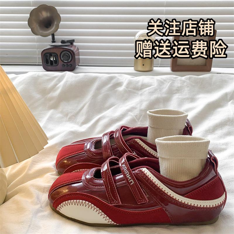 

Thin sole lightweight Velcro Mary Jane shoes women s 2 autumn new leisure sports inner height increase single shoes 40 червоний