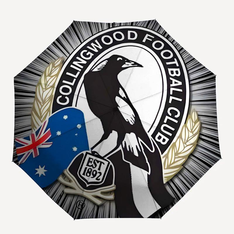 Collingwood Football Club, Ombrello Portatile con Apertura e Chiusura Automatica, Struttura a 8 Stecche, Adatto per Uomini e Donne in Tutte le Stagioni