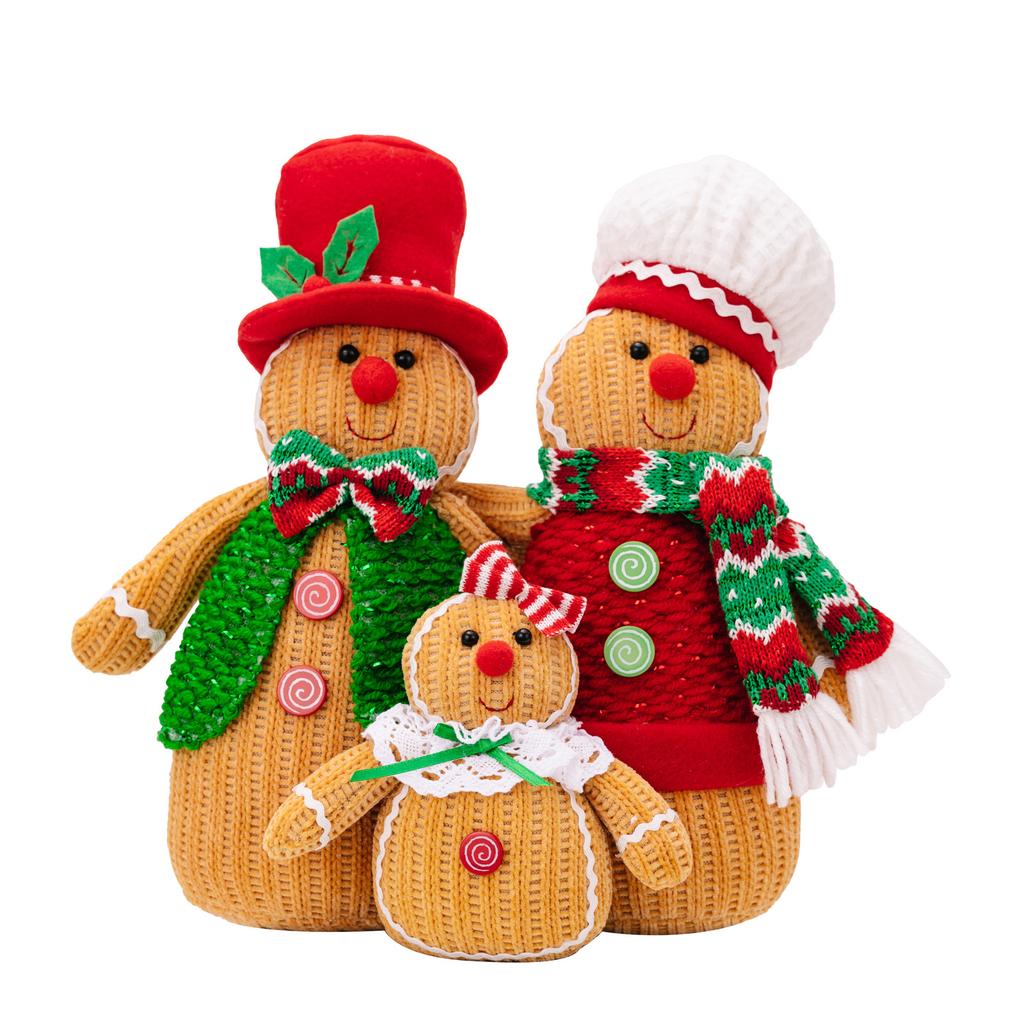 Christmas Decorations Creative Gingerbread Man Doll Ornament, A Family Of Three Gingerbread Man Window Ornament Doll Gift