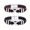 Unisex Leather Infinity Bracelet with Magnetic Clasp