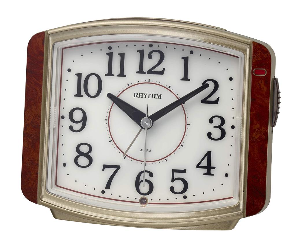 RHYTHM Alarm Electronic Sound Dark Automatic Continuous Second x x 8RE644SR23 Clock, Analog, Alarm, Light, Turn-On, Hand, Brown, 11.1 13.7 7.3 cm,