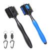 Golf Club Brush Long Handle Double Sided Golf Rod Golf Groove Cleaner Golf Cleaning Brush Golf Club Aids with Keychain