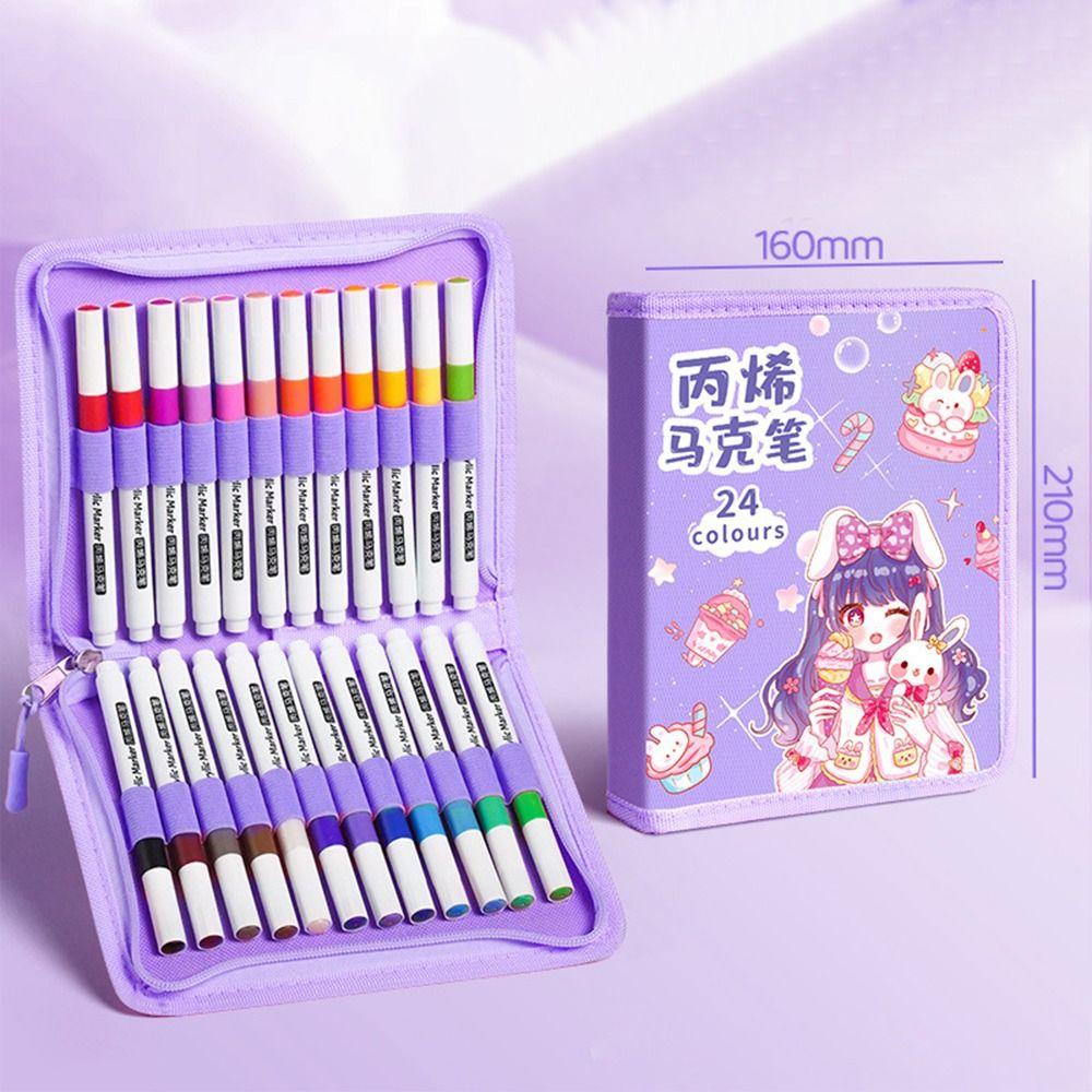 

Органайзер для маркеров на молнии Складной чехол для маркеров Контейнер для маркеров Художественные принадлежности A(for 24pcs)