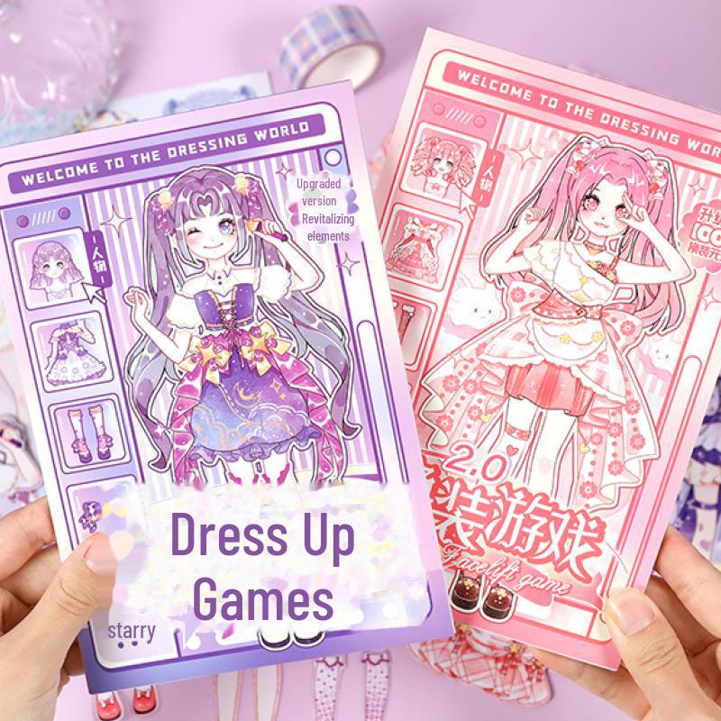 Cartea cu autocolante pentru machiaj și îmbrăcăminte Xinmo Princess pentru fete