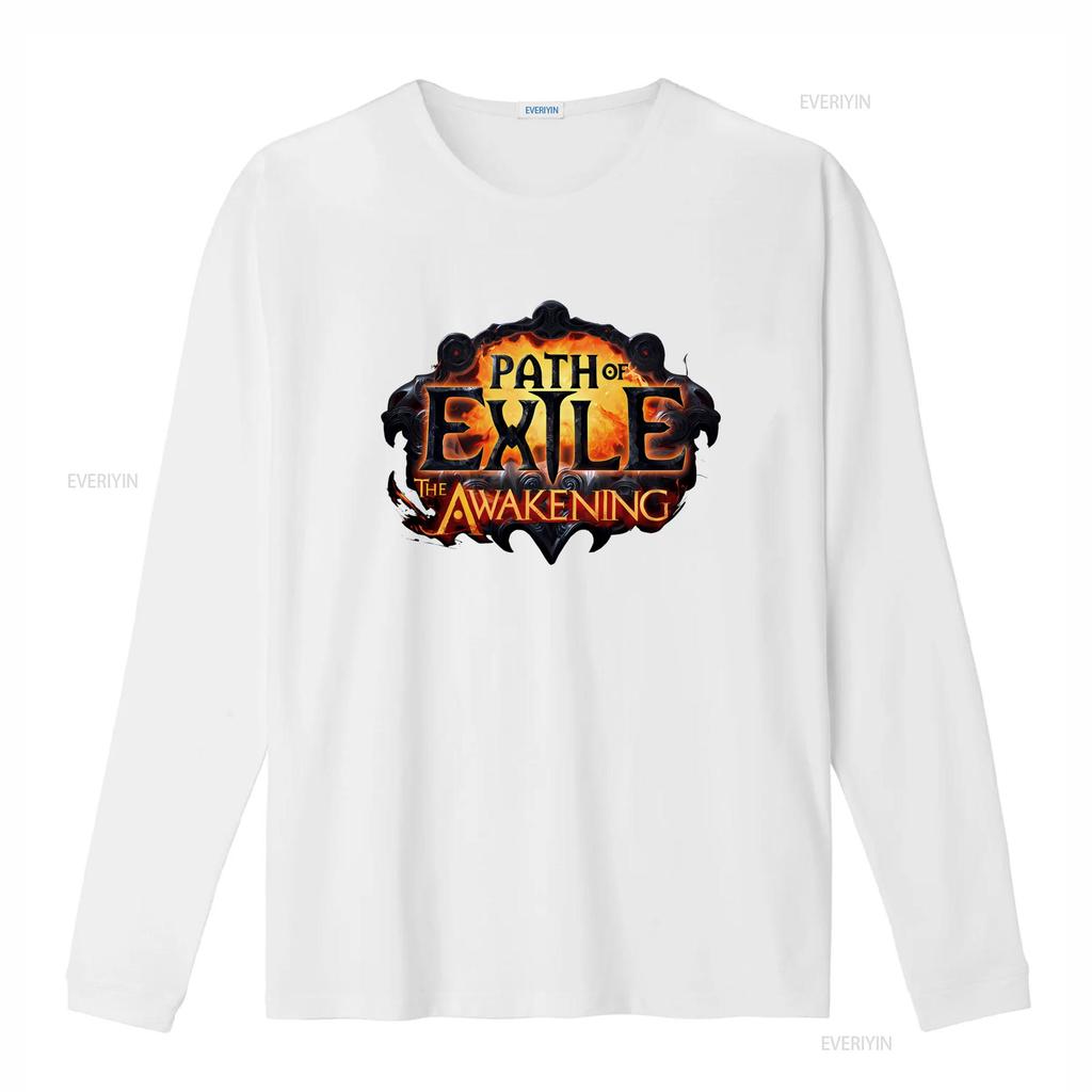 Men S Path of Exile The Awakening Video Game Promo T Shirt 4XL XXXXL Design Gaming Vintage Washed Versatile Slightly Fashion