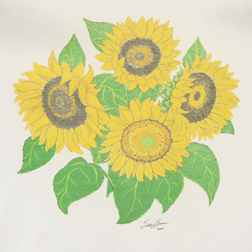 Delta 90s Old USA Made Sunflower Short Sleeve T-shirt XL Single Stitch Men's Used