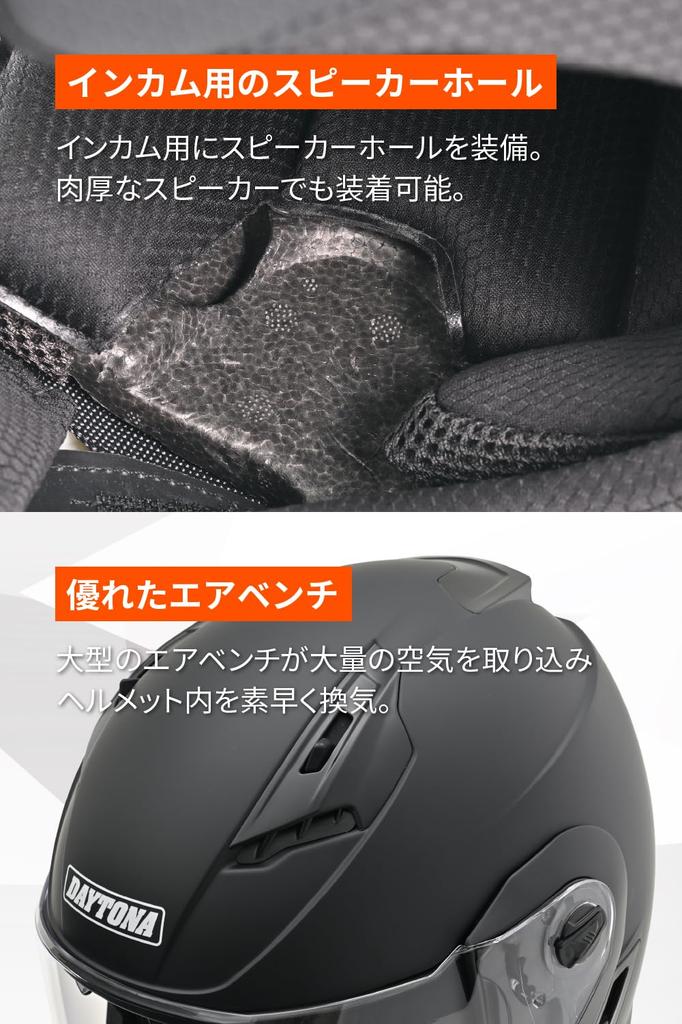 Daytona Motorcycle Helmet SG Pinlock Sheet Inner Visor Speaker Matte Size L 46535 System, Standard, ABS+PC, Flip-Up, Included, / Holes, DN-004LT,