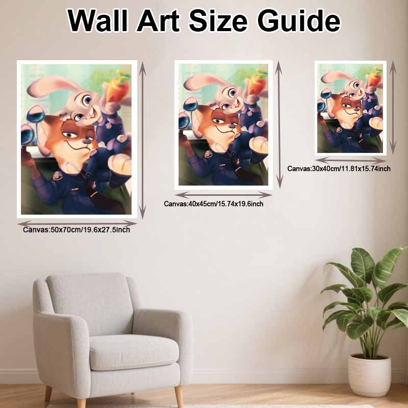Disney diamond painting full of diamonds 5D Zootopia police fox rabbit carrot art home decoration creative handicrafts