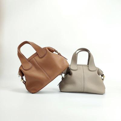 Women's Genuine Leather Large Capacity Handbag & Crossbody - Top Layer Cowhide, Elegant Dumpling Style