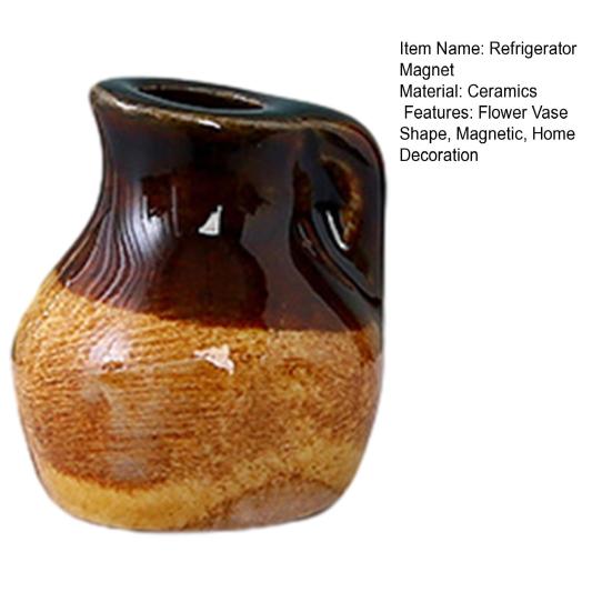 Mini Ceramic Vase Refrigerator Magnet 3D Miniature Plants Flower Vase Fridge Magnet Home Office Kitchen Locker Decoration