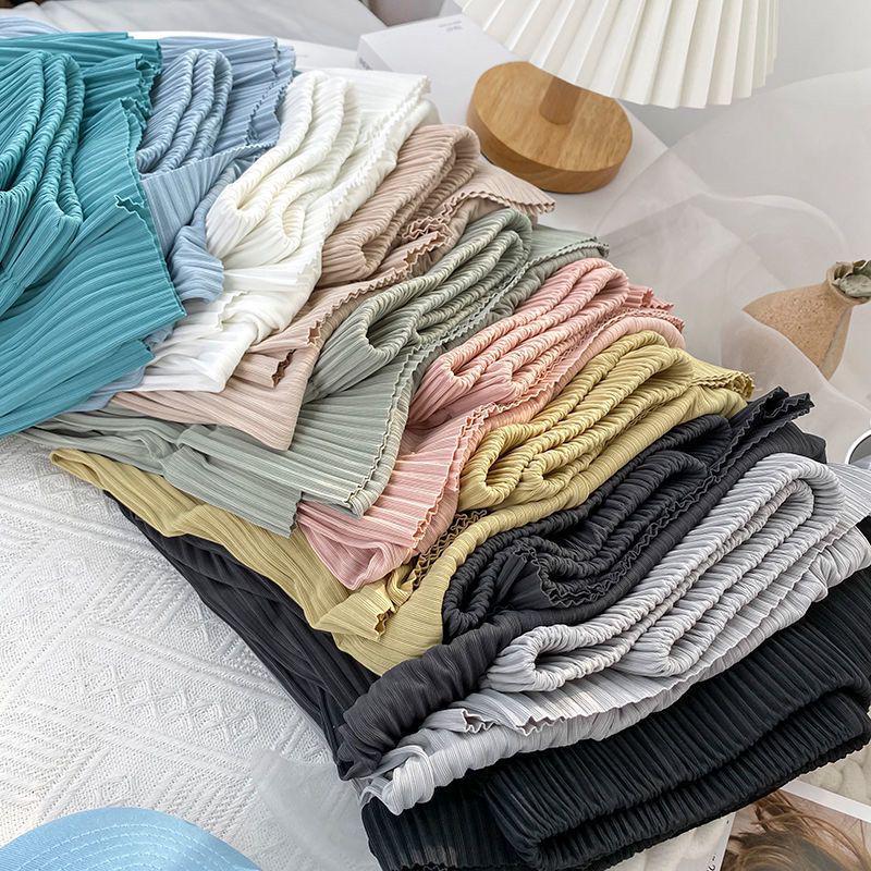 High-Waisted Ice Silk Pleated Wide-Leg Women's Pants: Slimming, Versatile, Floor-Length, Sun Protection, Mosquito Repellent, Casual Summer Wear