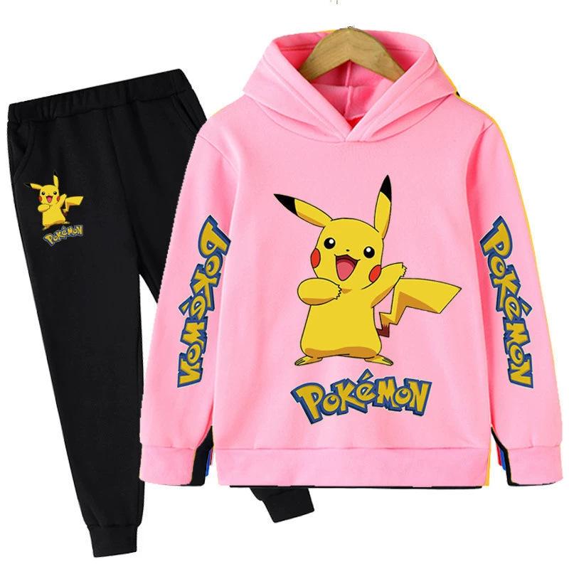 Unisex Anime Pikachu Hoodie Set for Kids - New Style