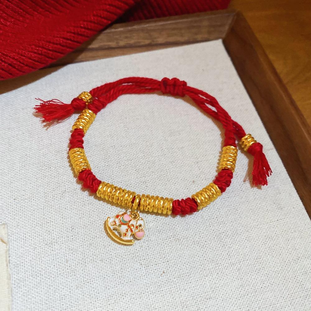 Hand-woven Zodiac Horse Bracelet Year of The Horse Chinese Red Handrope  Spring Festival