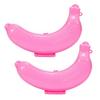 2PCS Banana Storage Box, Food Grade Plastic Banana Protector, with Vent Holes Portable Hard Shell Snap Closure Container, for Lunch Travel Camping
