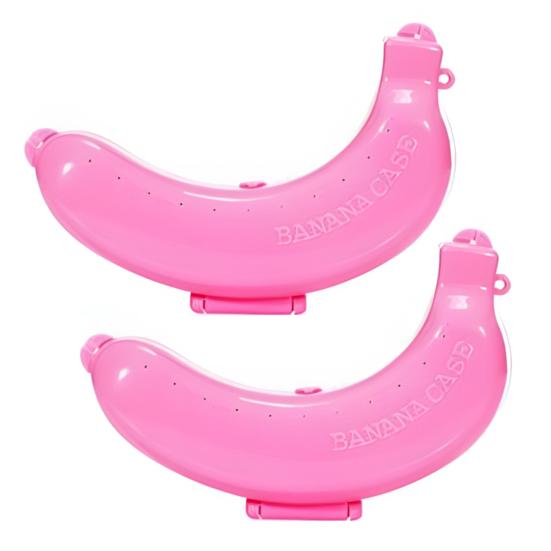 2PCS Banana Storage Box, Food Grade Plastic Banana Protector, with Vent Holes Portable Hard Shell Snap Closure Container, for Lunch Travel 2pcs розовый