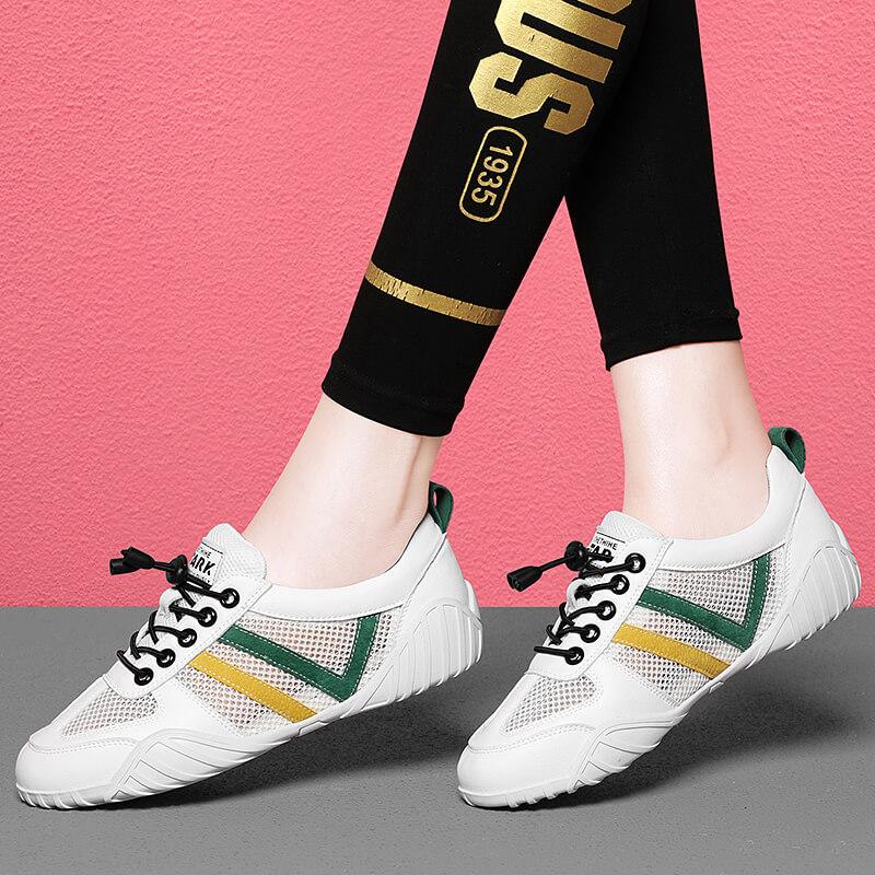 Shoes new women's sports and leisure shoes ins versatile summer mesh shoes breathable mesh flat white shoes tide