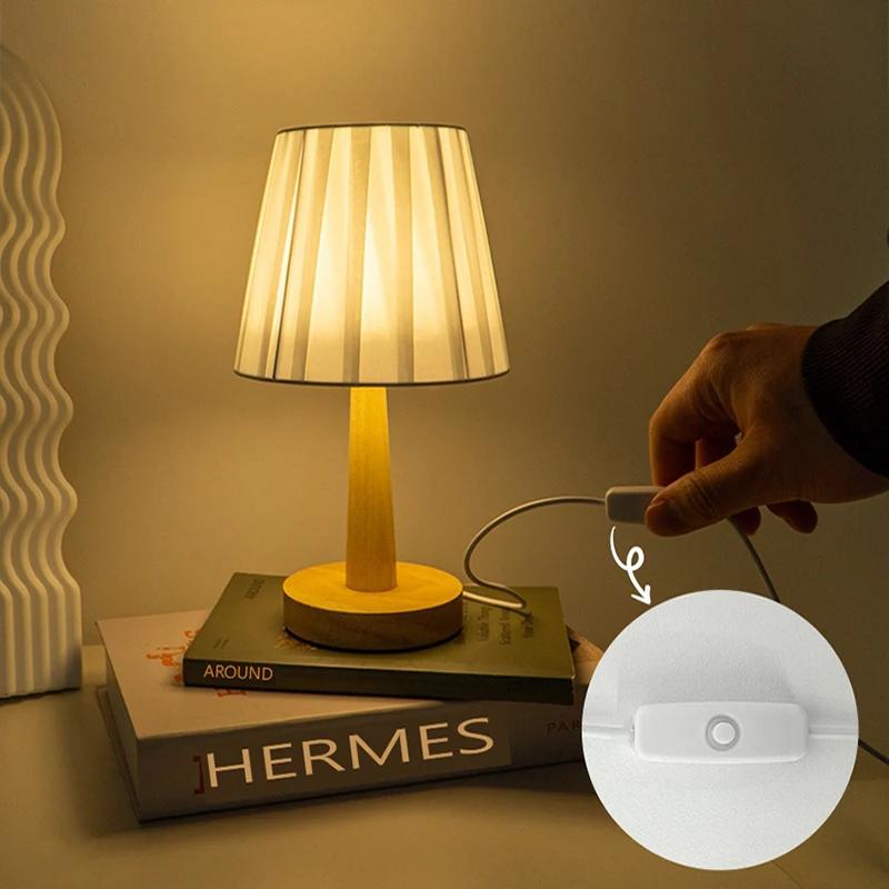 Xiaomi Nordic Plise Masa Lambası Kendin Yap Katlanabilir 5V USB 220V Sanat Atmosferi Yatak Odası Başucu Gece Lambası Ev Dekorasyonu