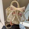 Women Small Handbags Rattan Crossbody Bag Bohemia Summer Beach Ribbon Design Straw Bag Female Fashion Shoulder Messenger Purse
