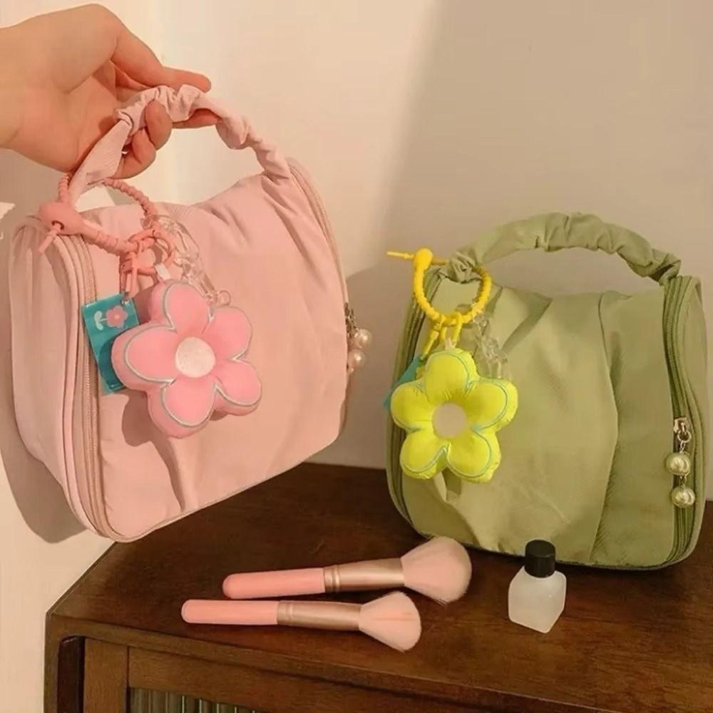Large Capacity Cloud Cosmetic Bag Cute Portable Toiletry Pouch Multipurpose Solid Color Makeup Case Pouch for Outdoor Traveling