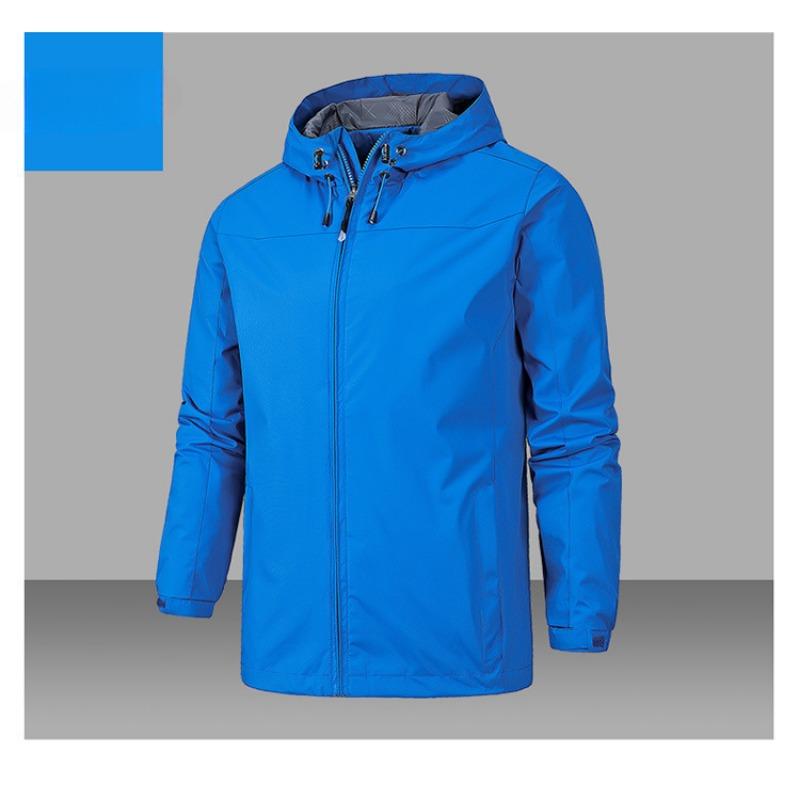 

Осенний мужской однотонный плащ куртка походный костюм однослойный плащ L небесно-голубой