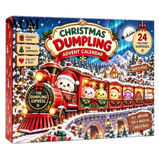 Holiday Countdown Calendar 2026 Christmas Squeeze Toy Advent Calendar, 24-Day Dumpling Bun Fidget Cute Toys Box, Soft TPR Stress Relief Sensory
