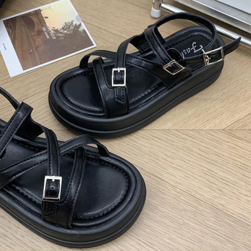 

Принцесса Сандалии 2025 Лето Новые Женские Пляжные Сандалии на Платформе с Открытым Носком Плоские С Неглубоким Вырезом Удобные Мягкие Сандалии 40 чёрный