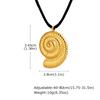 Stainless Steel Geometric Oval Necklace for Women, Adjustable Long Black Cord Metal Pendant Necklace Waterproof Jewelry