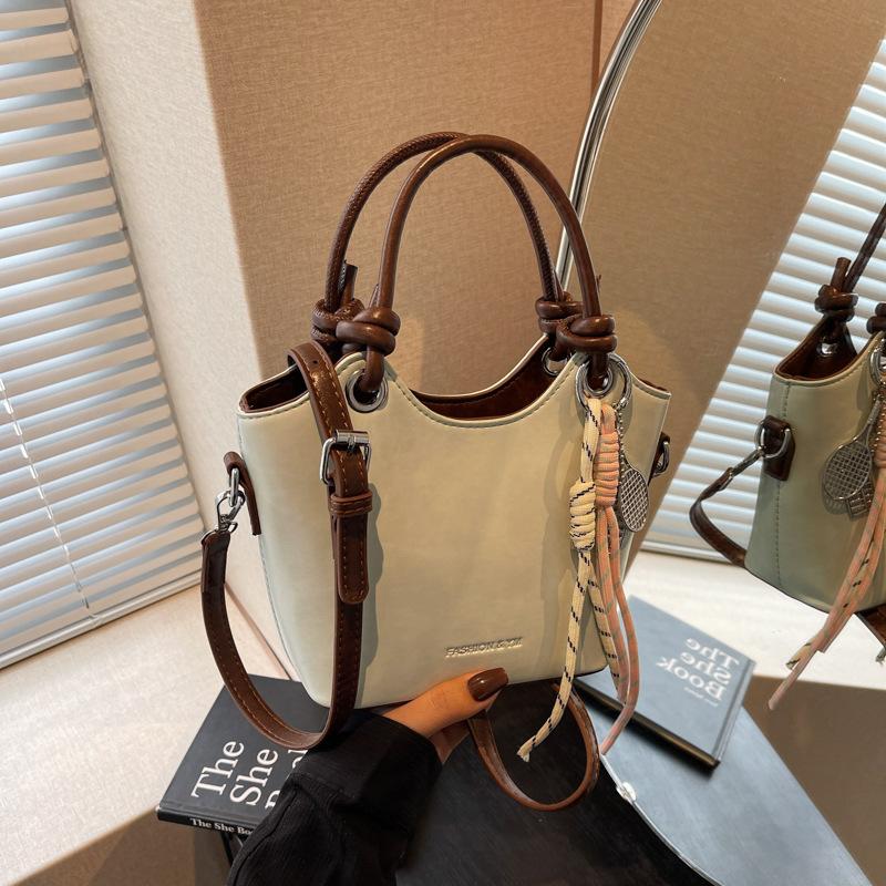 

Премиальная сумка-тоут женская новая модная контрастного цвета универсальная на плечо сумка-ведро сумка-мессенджер