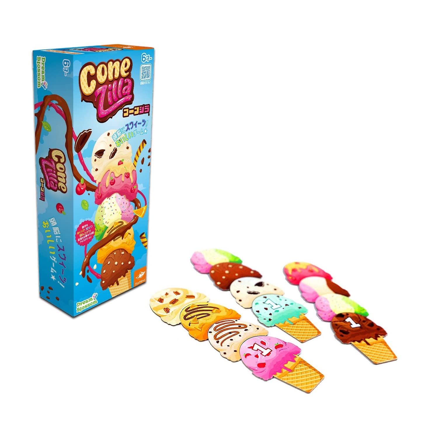 

FoxMind Find the Numbers and Stack the Ice Brain Training Japanese Authentic Product ConeZilla Cream, Game, Packaging, CNZLA-JPN,