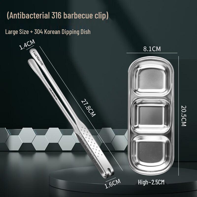 316L Stainless Steel Anti-scald Food Tongs