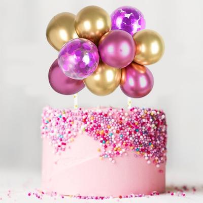 10 Pièces Ballons 4 Pouces Décoration de Gâteau Joyeux Anniversaire Mini Ballons Décoration de Gâteau DIY Décoration de Pâtisserie pour Anniversaire Fête d'Anniversaire Décoration Baby Shower