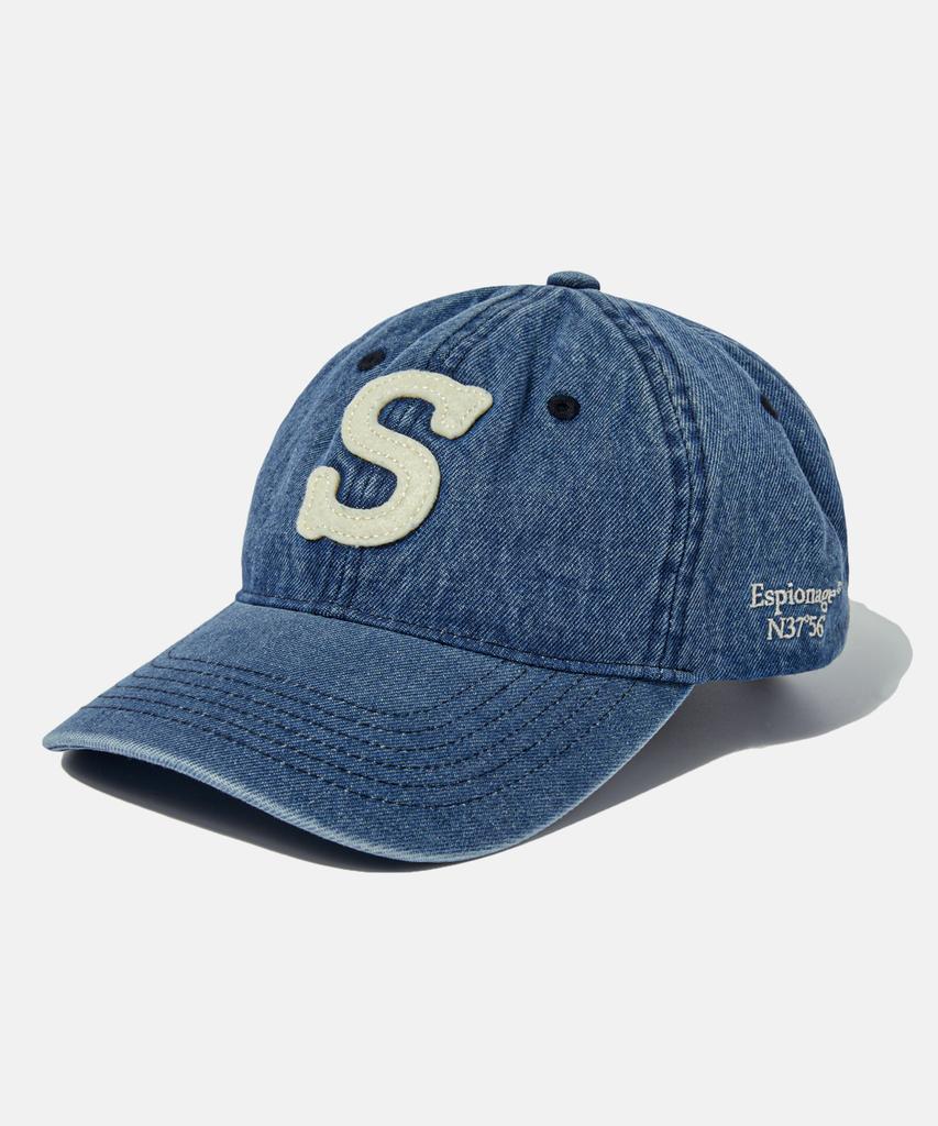ESPIONAGE Esp Letter Washed Denim Cap Letter S