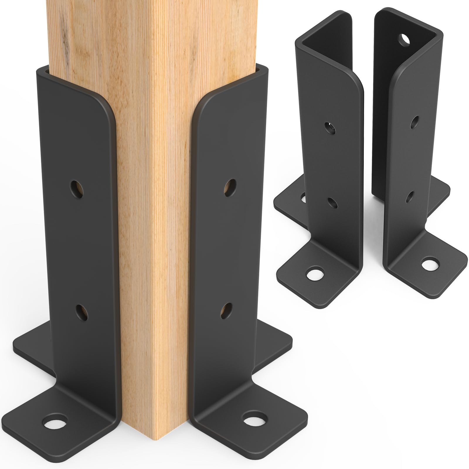 

4 PCS Gazebo Bracket Kit Wood Frame Support With Corner Base Beam Connector Pergola Fence Post Anchor Type A