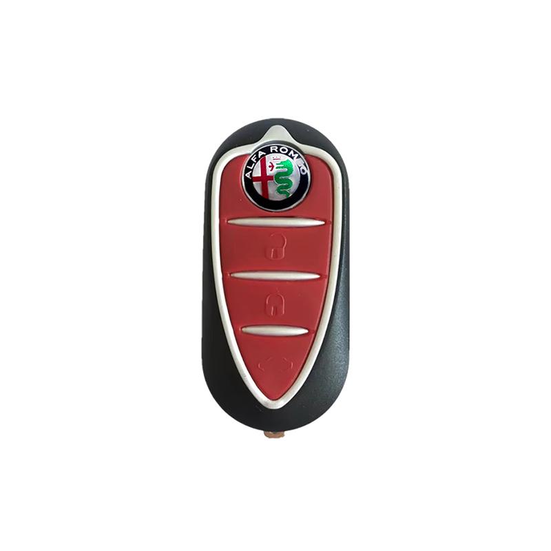 PRTZU1 5/10PCS 14mm Car Key Shell Sticker Car Key Remote Fob Decal Auto Parts For Alfa Romeo Sportiva 156 Stelvio Giulia Giulietta