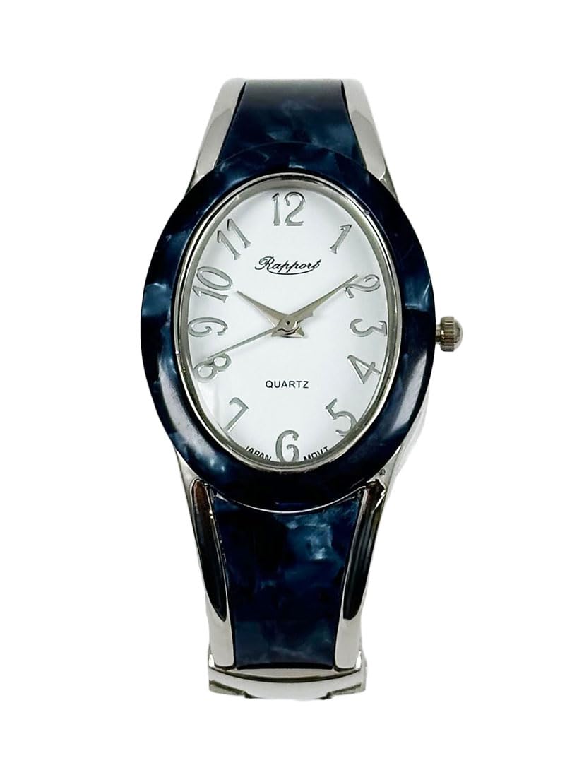 

Shoji Wristwatch Rapport Oval Bangle Watch Silver Wide 288214 Blue [Takeuchi Co., Ltd.] Women s