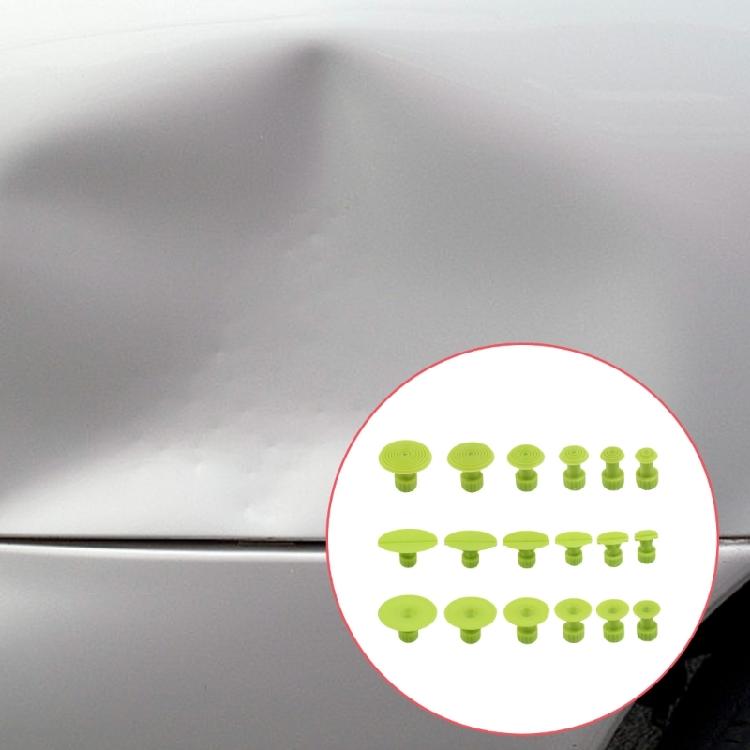 18Pcs Green Dent Pull Tabs Car Body Restoration Tool Suitable For Various Vehicle Parts Dent Size Professional Home Use