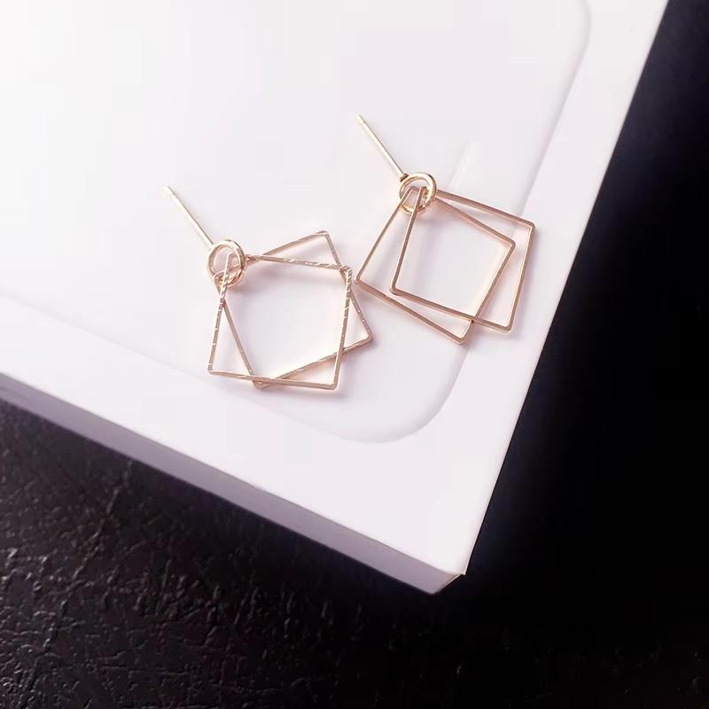 New Square Long Hanging Earrings for Women Colorful Enamel Geometric Statement Dangle Earrings Girls Drop Earrings pendientes