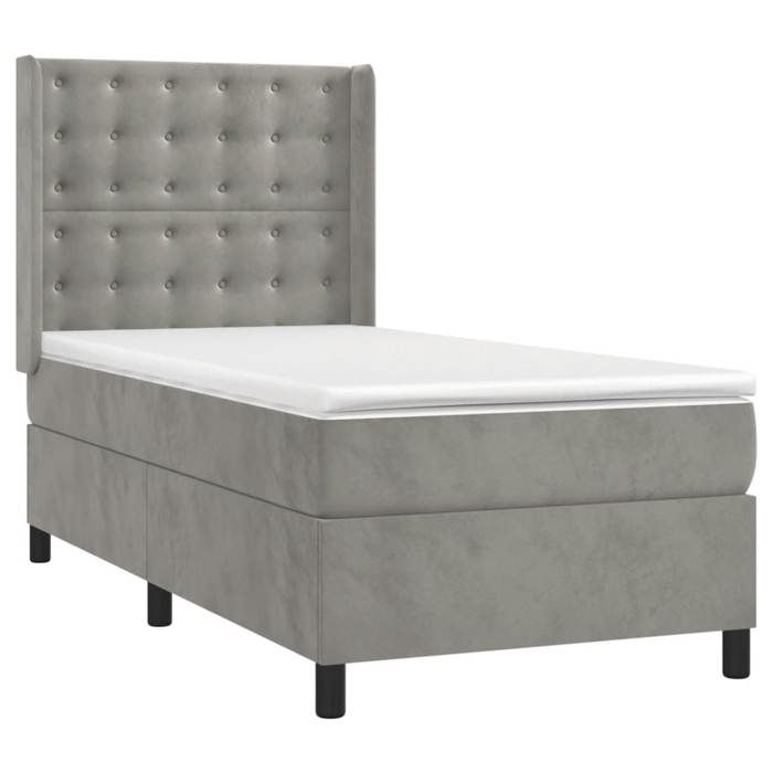 Maison Exclusive - Sommier à lattes de lit matelas LED Gris clair 80x200cm Velours