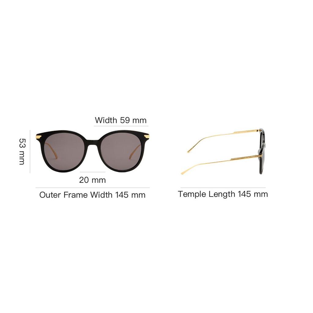 Bottega Veneta Oval Metal Sunglasses Women Sunglasses Black BV1038SA-001