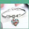 Radiant Family Members Inlaid Colorful Rhinestone Love Heart Bracelet Gift For Meaningful Connections