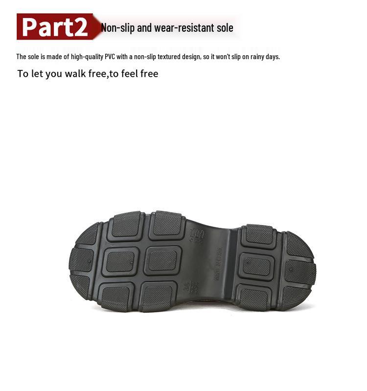 Korean Style Women's Waterproof Chelsea Rain Boots - Mid-Calf Rubber Overshoes with Thick Sole Fashion.